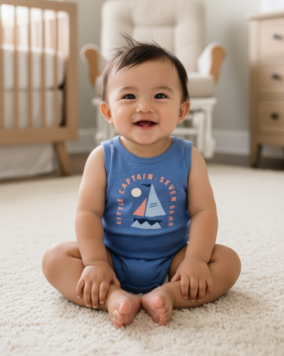 🐳 Original Carter's Baby Boy Sleeveless Bodysuits – Little Captain Sea Adventure (5-Pack)
