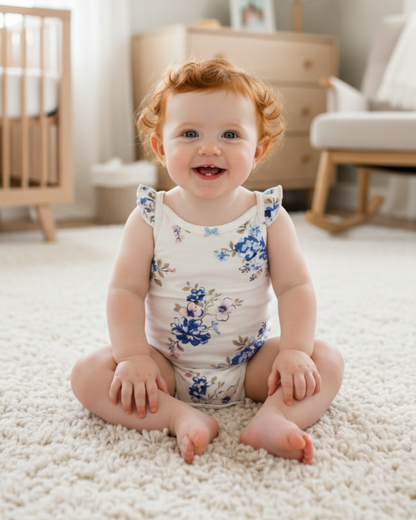 🌸 Original Carter's Baby Girl Sleeveless Bodysuits – Delicate Pastel Floral (5-Pack)