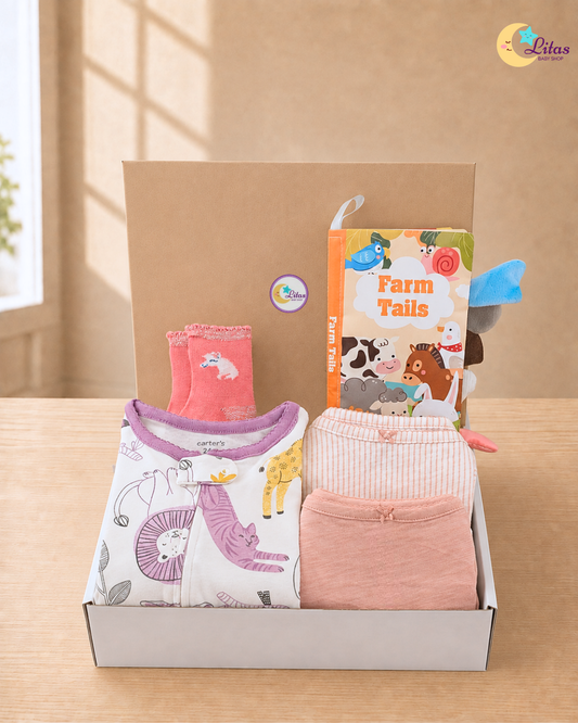 🌙Original Carter’s Baby Girl "Jungle Dreams" Baby Box – 5-Piece Sleep Essentials Collection