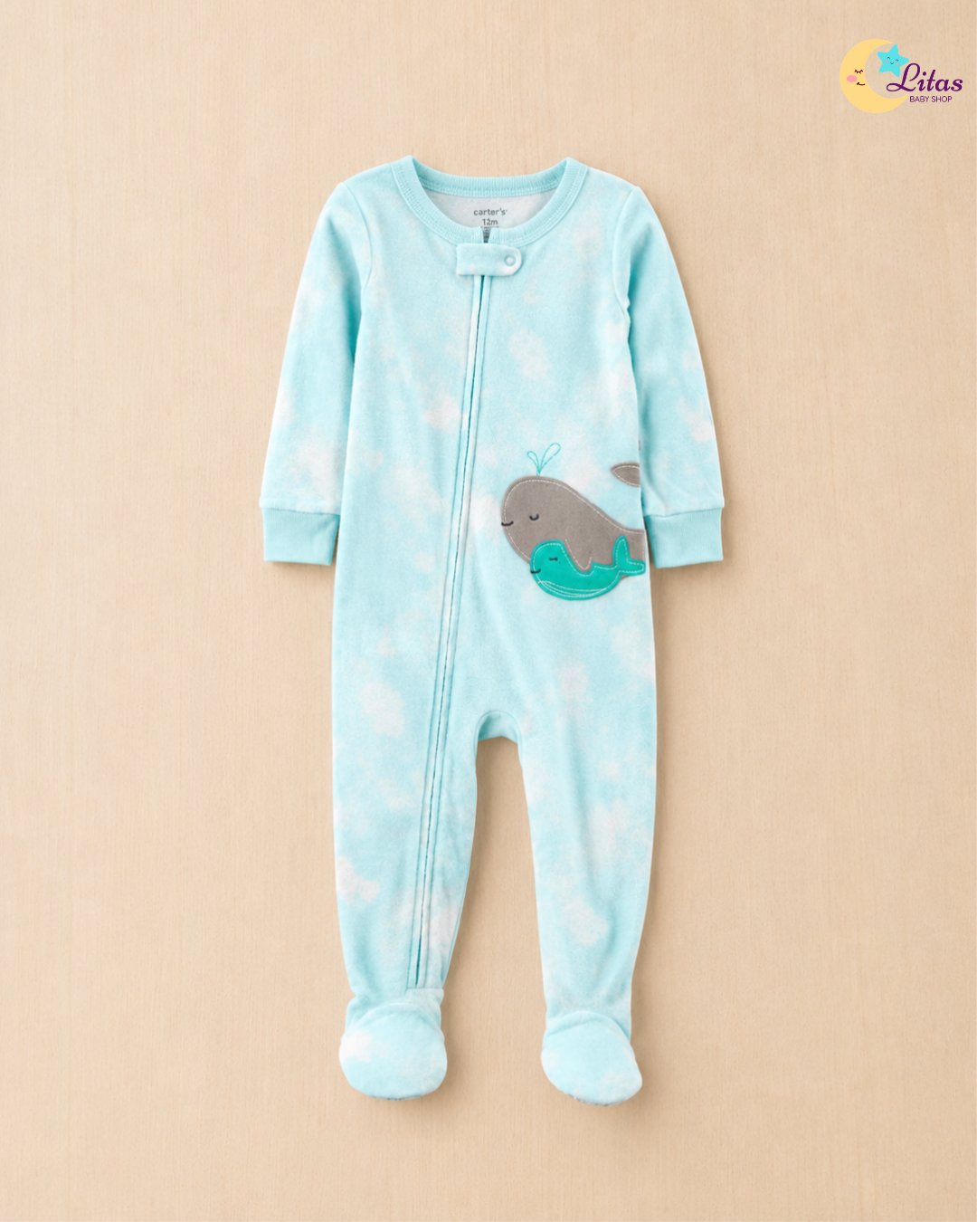 🐳 Original Carter’s Baby Boy Cotton Sleeper Pajama – Whale