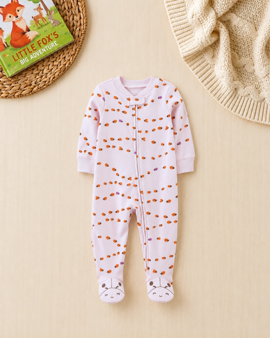 🐞 Original Carter's Baby Girl Lilac Ladybug Sleep & Play – Character Feet