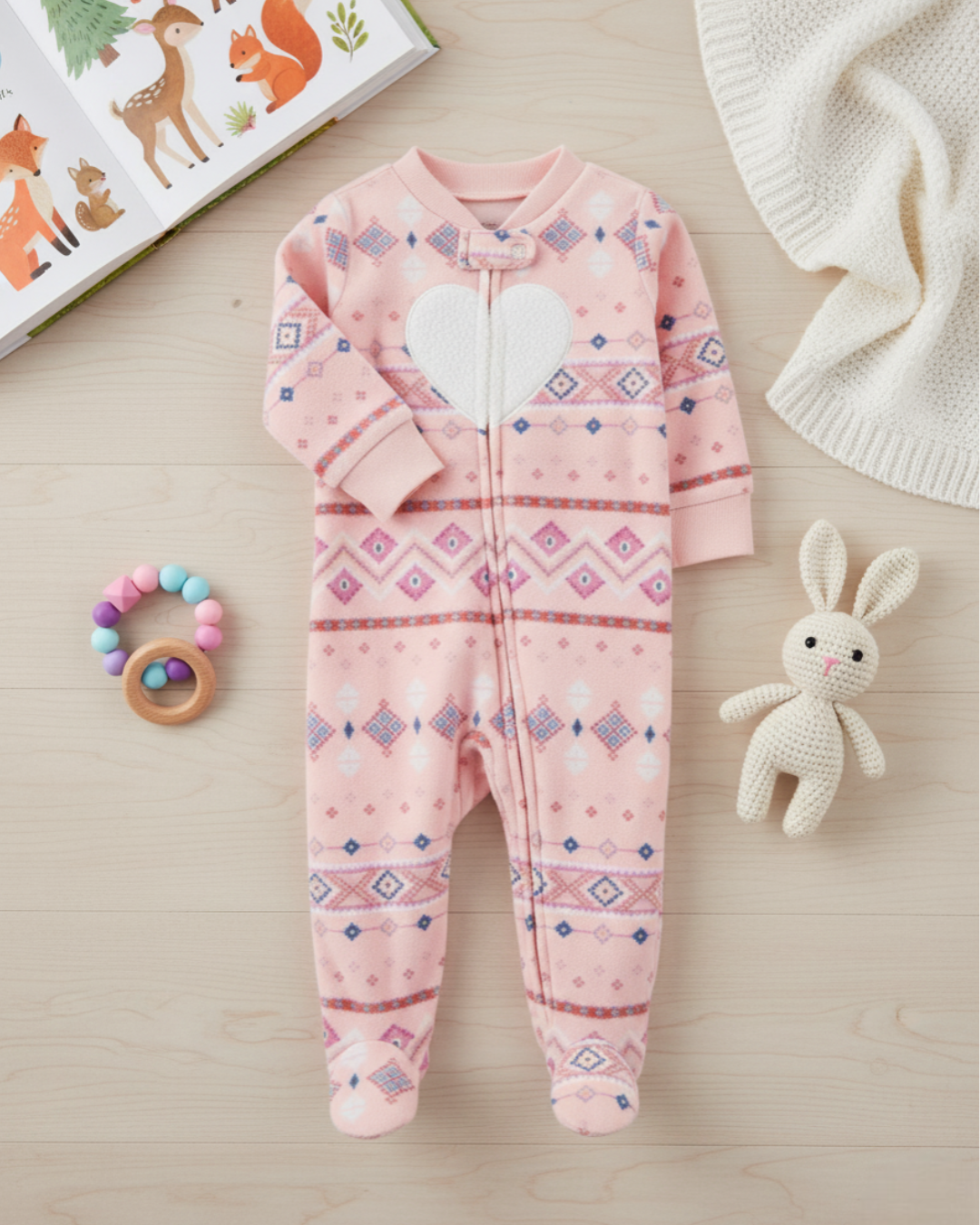 🌸 Baby Girl "Nordic Heart" All-Carter’s Value Pack – 9-Piece Boutique Collection