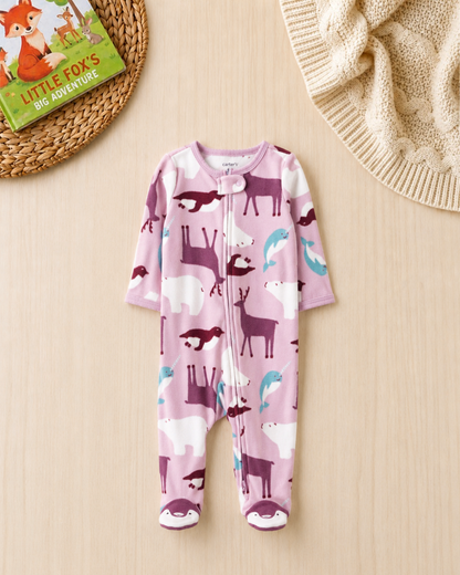 🐧Original Carter's Baby Girl Arctic Animals Fleece Sleep & Play – Penguin Feet
