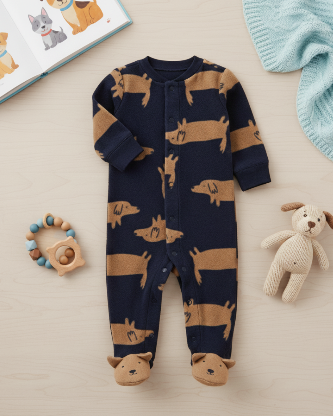 💙 Baby Boy "Dachshund & Dino" All-Carter’s Value Pack – 9-Piece Boutique Collection