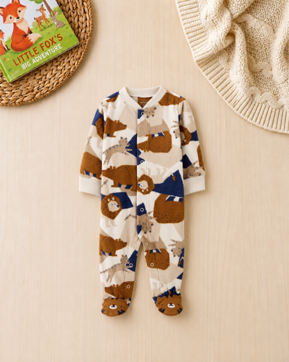 🐯Original Carter's Baby Boy Jungle Animals Fleece Sleep & Play – Tiger Feet