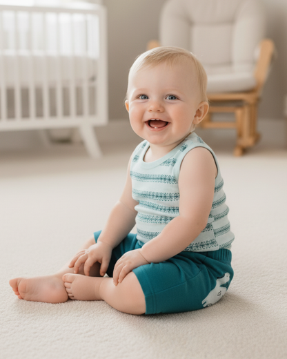 🦖 Carter’s Baby Boy 2-Piece "Dino Discovery" Set – Mint & Teal