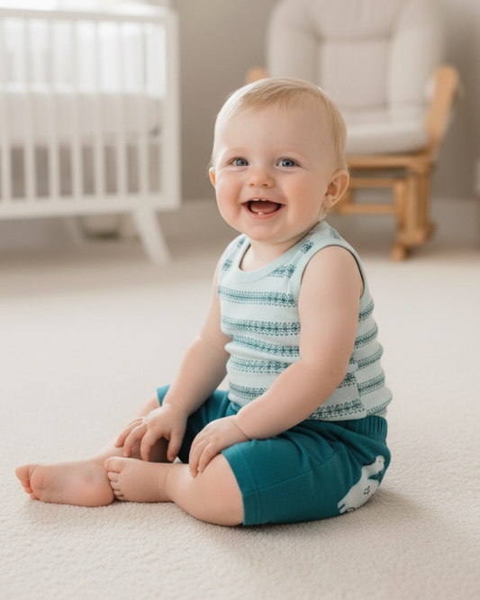 🦖 Carter’s Baby Boy 2-Piece "Dino Discovery" Set – Mint & Teal