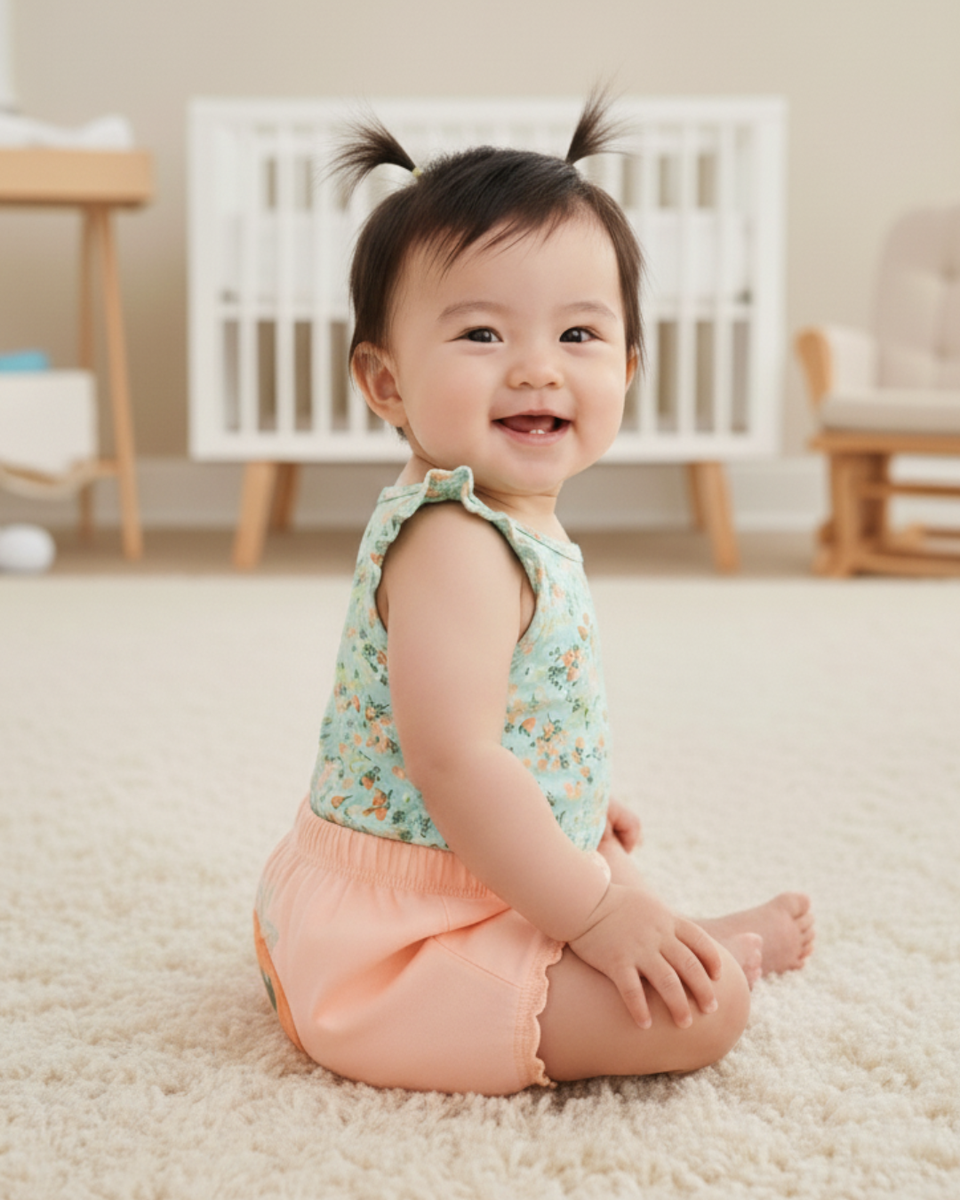 🍑 Carter’s Baby Girl 2-Piece "Sweet as a Peach" Set – Mint & Coral