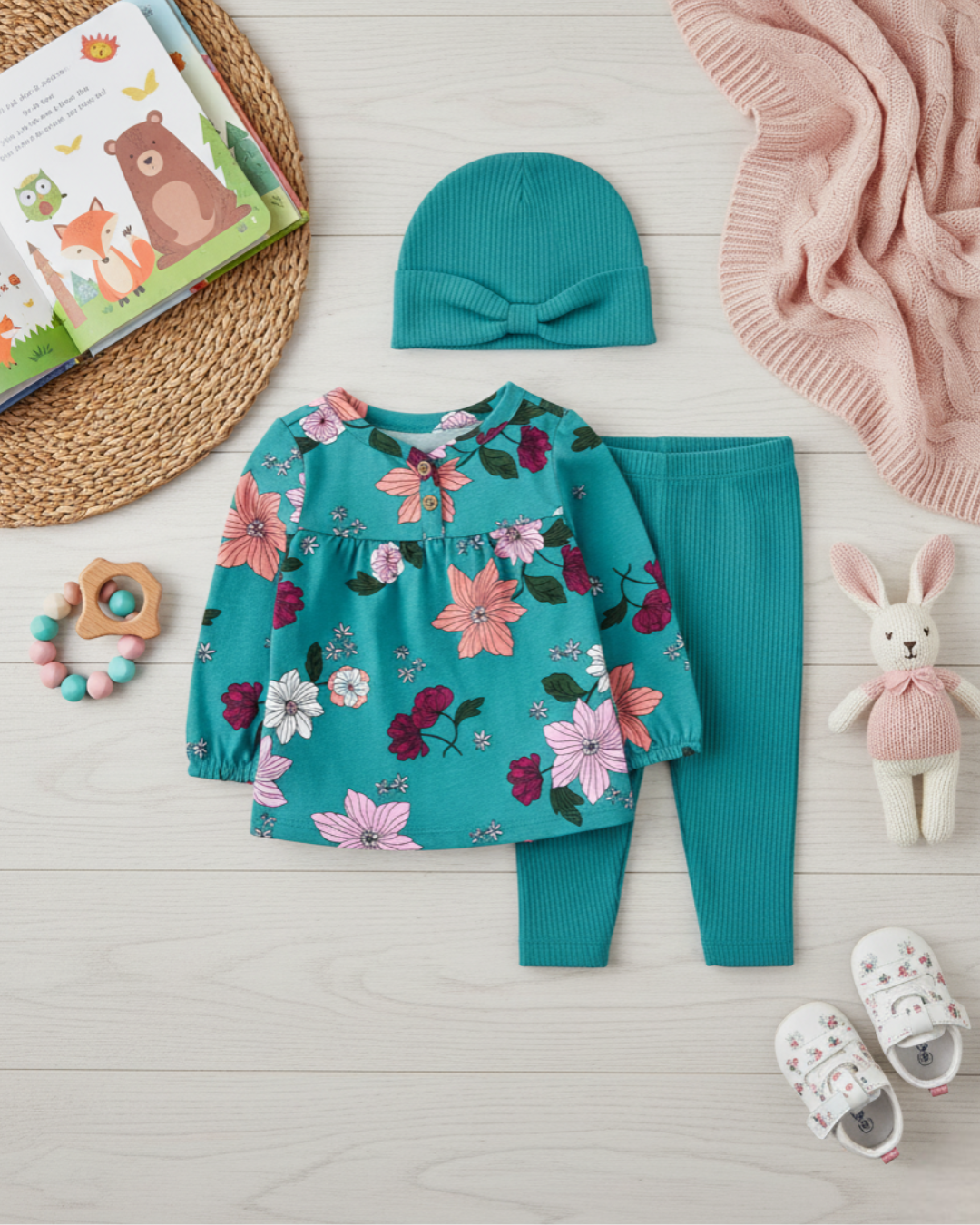 🌸 Baby Girl "Floral Harmony" All-Carter’s Value Pack – 9-Piece Boutique Mega Collection