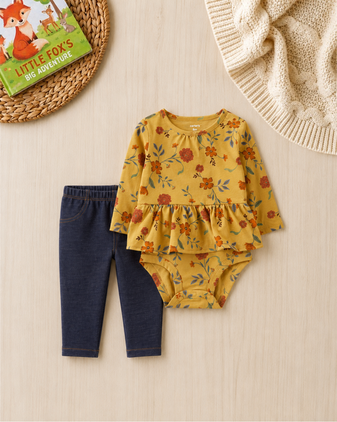 🌸 Original Carter’s Baby Girl "Little Wildflower" 8-Piece Baby Bundle