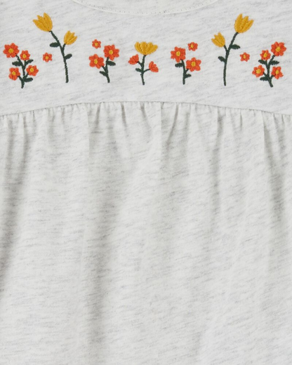 🌼 Original Carter’s Baby Girl 2-Piece Long-Sleeve & Pant Set – Floral Embroidery
