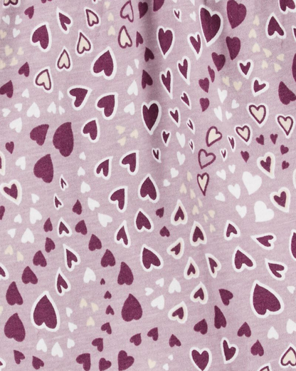 💜 Original Carter’s Baby Girl 2-Piece Long-Sleeve & Pant Set – Heart Print