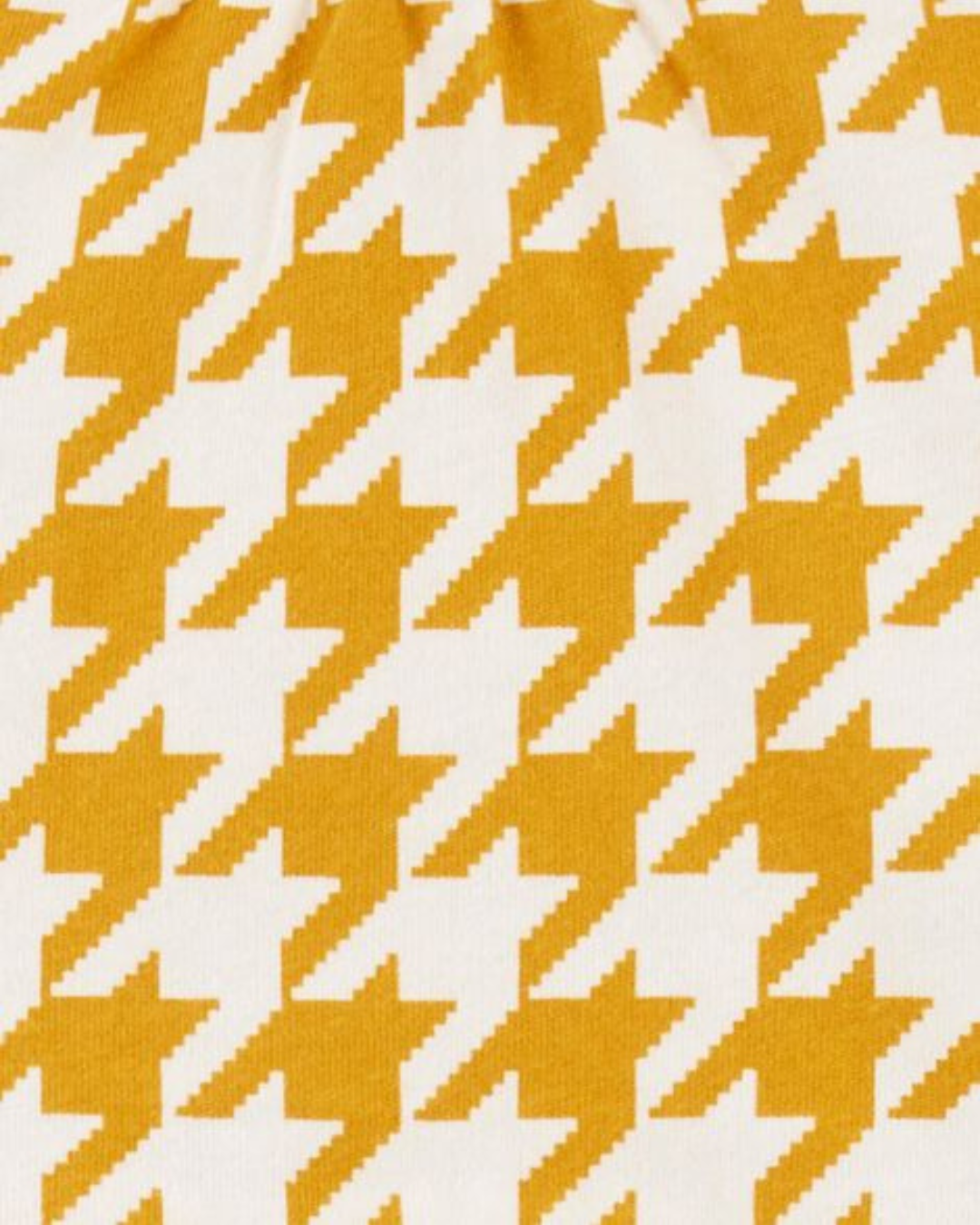 ✨ Original Carter’s Baby Girl 2-Piece Long-Sleeve & Pant Set – Mustard Houndstooth