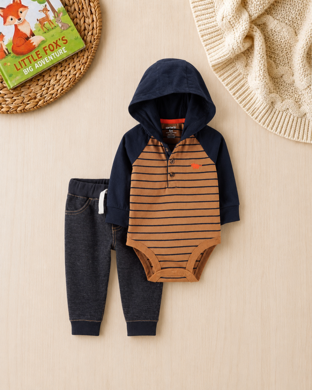 🌲 Original Carter’s Baby Boy "Forest Trails" 9-Piece Baby Bundle