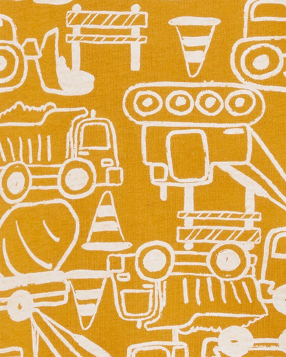 🚜 Original Carter’s Baby Boy 2-Piece Long-Sleeve Bodysuit & Pant Set – Construction Vehicles