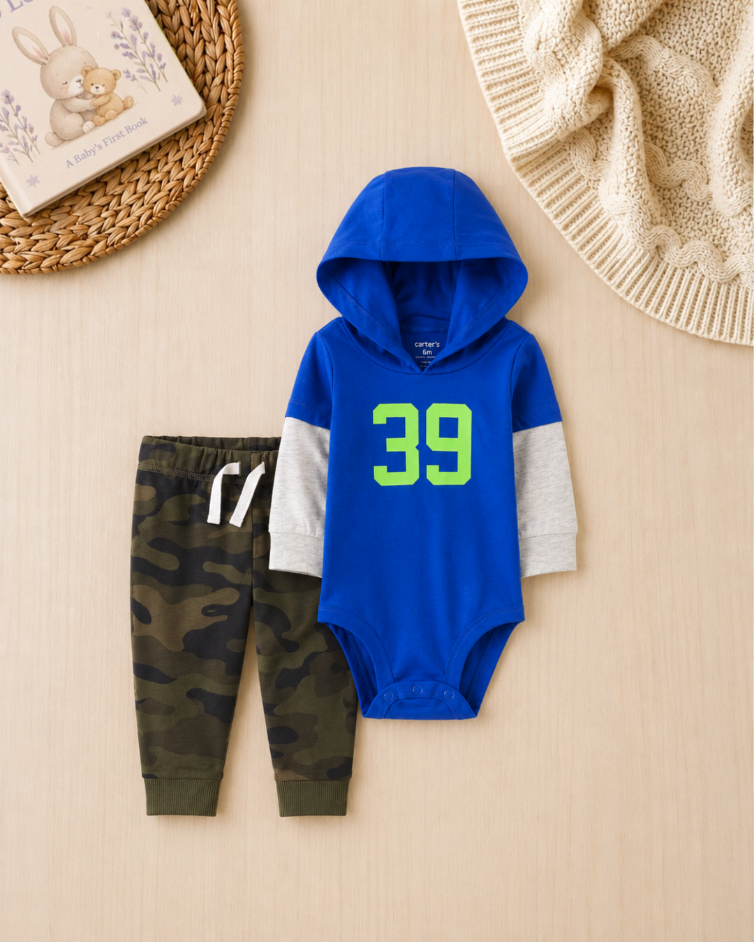 💙 Original Carter’s Baby Boy "Tiny Traveler" 8-Piece Baby Bundle