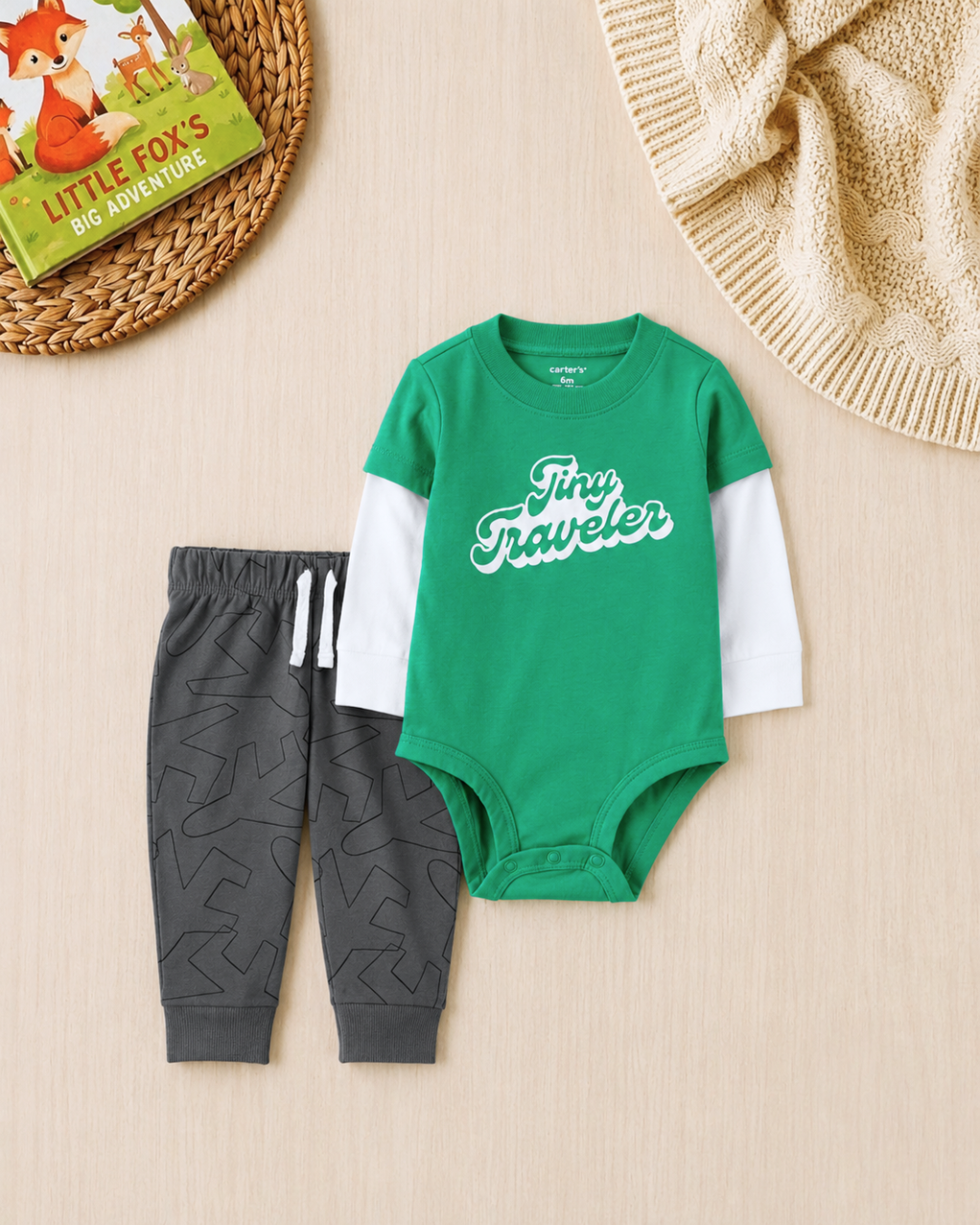 🐘 Carter’s Baby Boy "Tiny & Wild" Deluxe Gift Box – 13-Piece Essential Collection