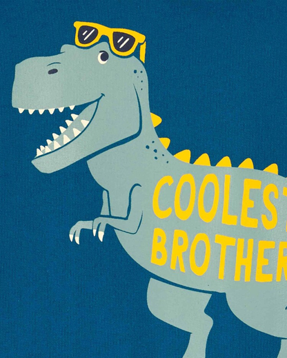 🦖 Original Carter’s Baby Boy 2-Piece Long-Sleeve Hoodie & Pant Set – Coolest Brother Dino