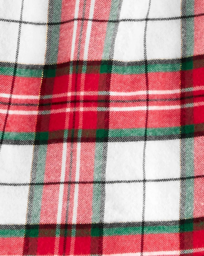 🎀 Original Carter’s Baby Girl 2-Piece Long-Sleeve Top & Pant Set – Tartan Plaid Ruffle