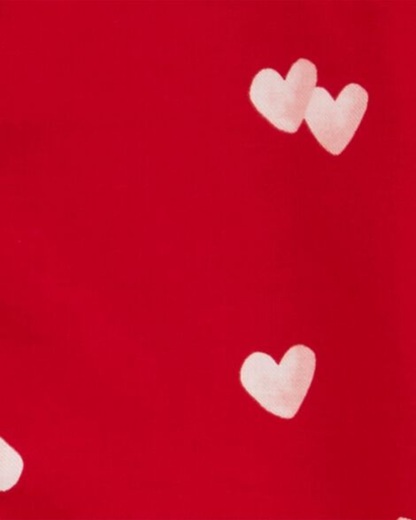 ❤️ Original Carter’s Baby Girl 2-Piece Long-Sleeve Button-Front Top & Pant Set – Heart Peplum