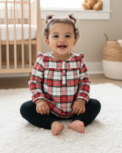 ❤️ Carter’s Baby Girl 2-Piece "Classic Tartan" Set – Red, Green & Black