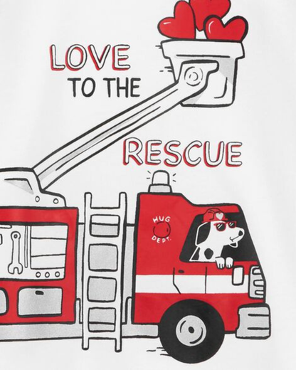 🚒 Original Carter’s Baby Boy 2-Piece Long-Sleeve Raglan Tee & Pant Set – Love to the Rescue