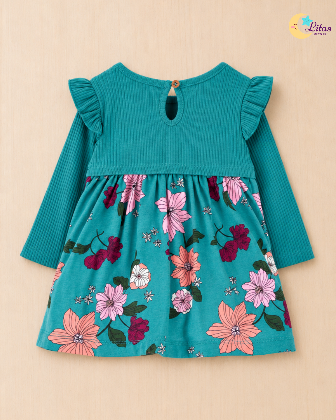 🌸Original Carter’s Baby Girl 2-Piece Dress Set with Built-In Bodysuit – Floral