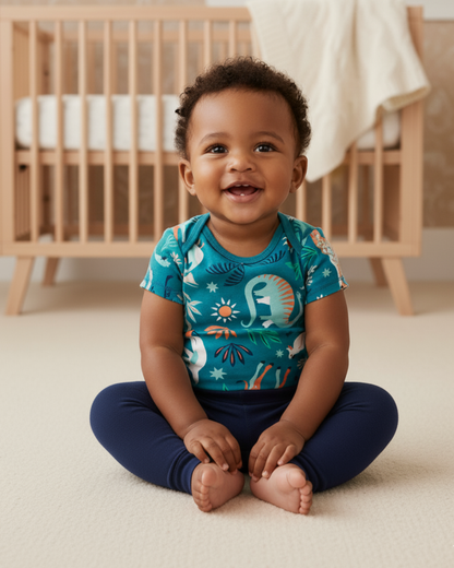 🦥 Carter’s Baby Boy 3-Piece "Jungle Sloth" Set – Teal & Navy