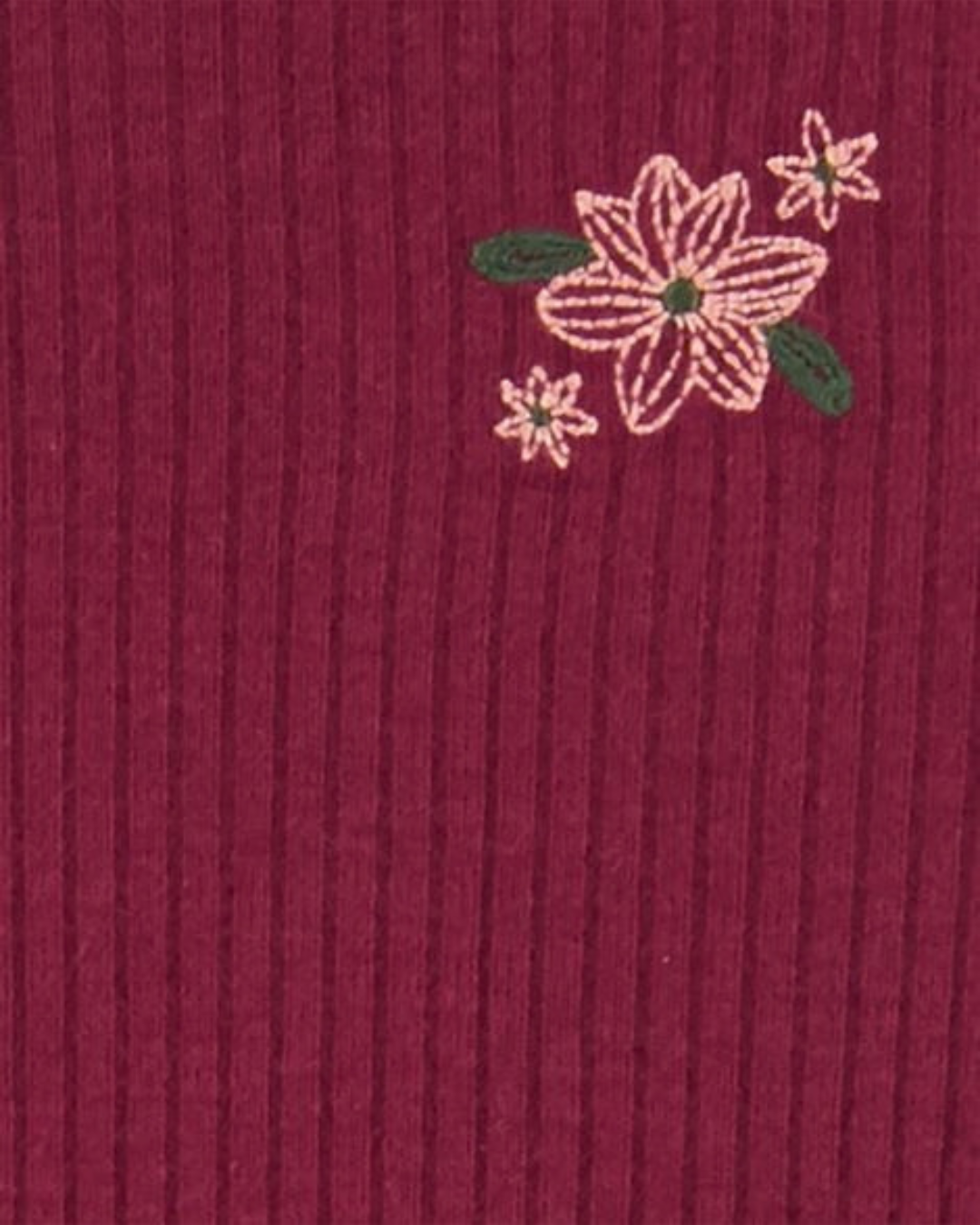 🌸 Original Carter’s 3-Piece Long-Sleeve Bodysuits & Leggings Set – Floral & Burgundy