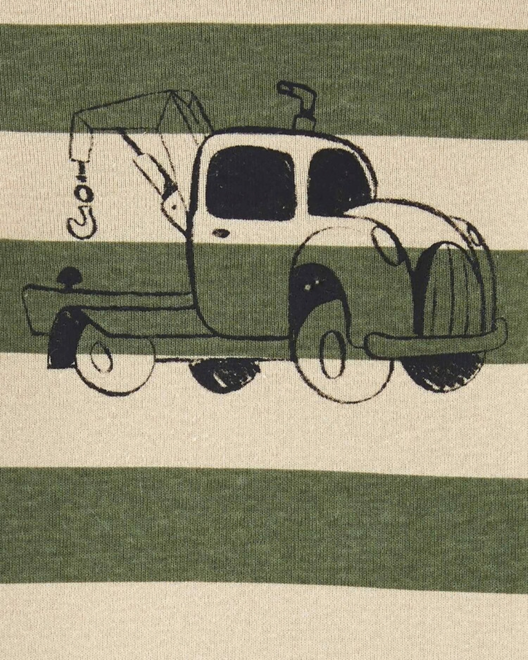 🚜 Carter’s Baby Boy 3-Piece Short & Long-Sleeve Bodysuits & Pants Set – Green Tow Truck