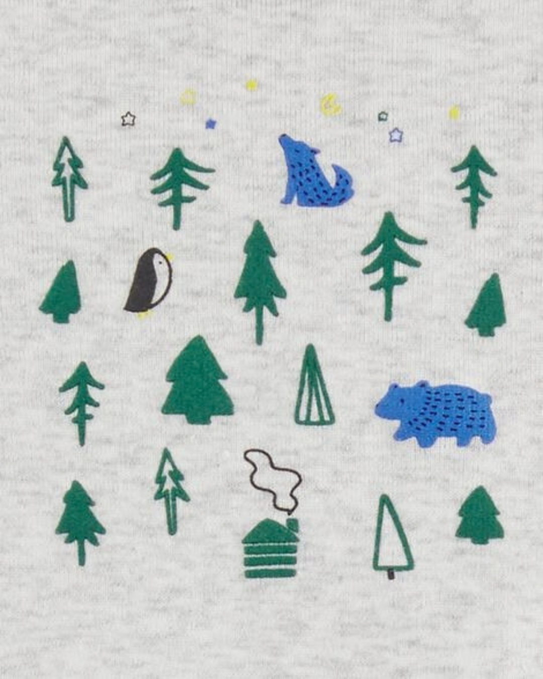 🌲 Carter’s Baby Boy 3-Piece Long-Sleeve Bodysuits & Pants Set – Green Forest Animals
