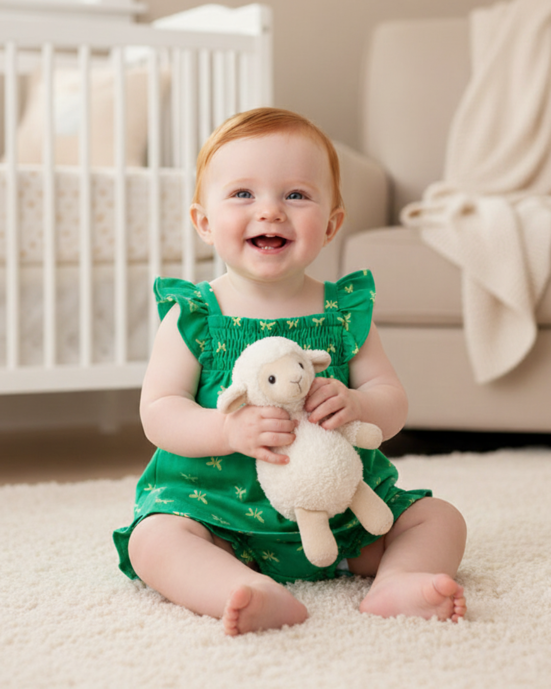 🦋 Carter’s Baby Girl 3-Piece "Garden Flutter" Summer Set – Emerald & Lime