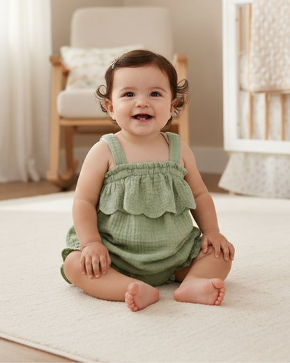 🌿 Carter’s Baby Girl 3-Piece Sage Garden Eyelet Summer Set