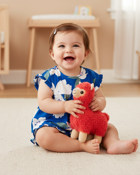 🌸 Carter’s Baby Boy 3-Piece "So Happy" Summer Set – Royal Blue Floral & Pink