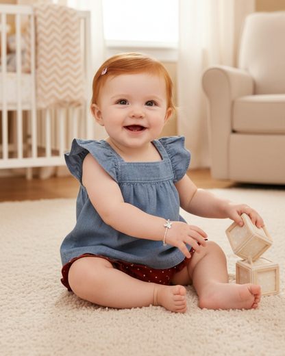 🦋 Carter’s Baby Girl 4-Piece Butterfly Garden Set – Denim & Terracotta