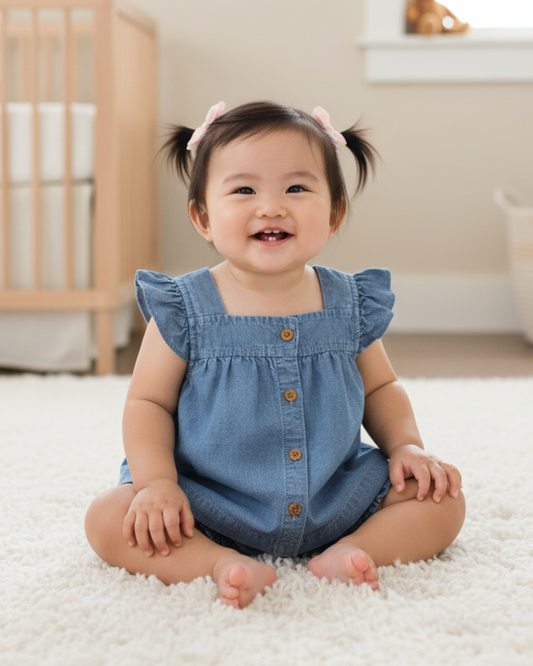🍒 Carter’s Baby Girl 3-Piece Denim & Berry Sweet Summer Set