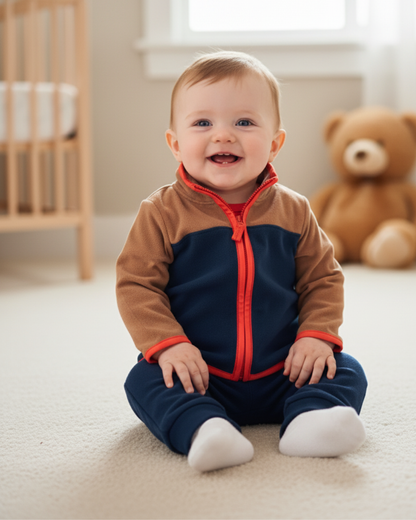 🦊 Carter’s Baby Boy 3-Piece "Active Explorer" Set – Navy, Brown & Orange