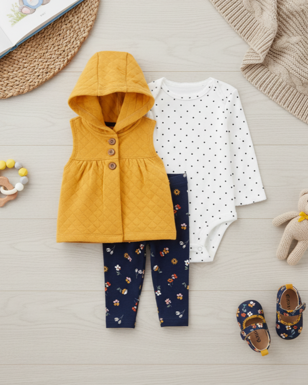 🌸 Baby Girl "Sunny Garden" All-Carter’s Value Pack – 6-Piece Boutique Collection