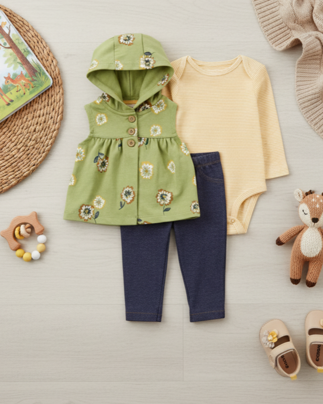 🌸 Baby Girl "Meadow Magic" All-Carter’s Value Pack – 6-Piece Boutique Collection