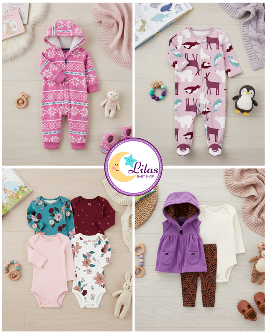 🌸 Baby Girl "Arctic Blooms" All-Carter’s Value Pack – 9-Piece Boutique Collection