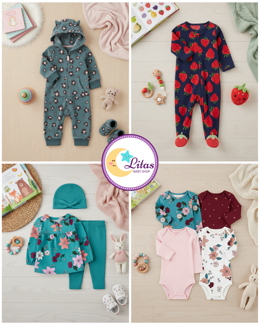 🌸 Baby Girl "Strawberry Fields" All-Carter’s Value Pack – 9-Piece Boutique Collection
