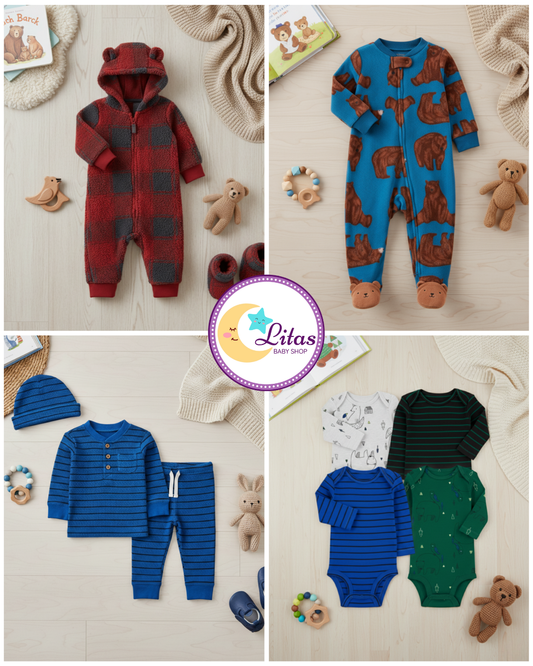 💙 Baby Boy "Lumberjack Hearth" All-Carter’s Value Pack – 9-Piece Boutique Collection