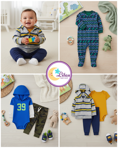 💙 Baby Boy "Varsity Explorer" All-Carter’s Value Pack – 6-Piece Boutique Collection