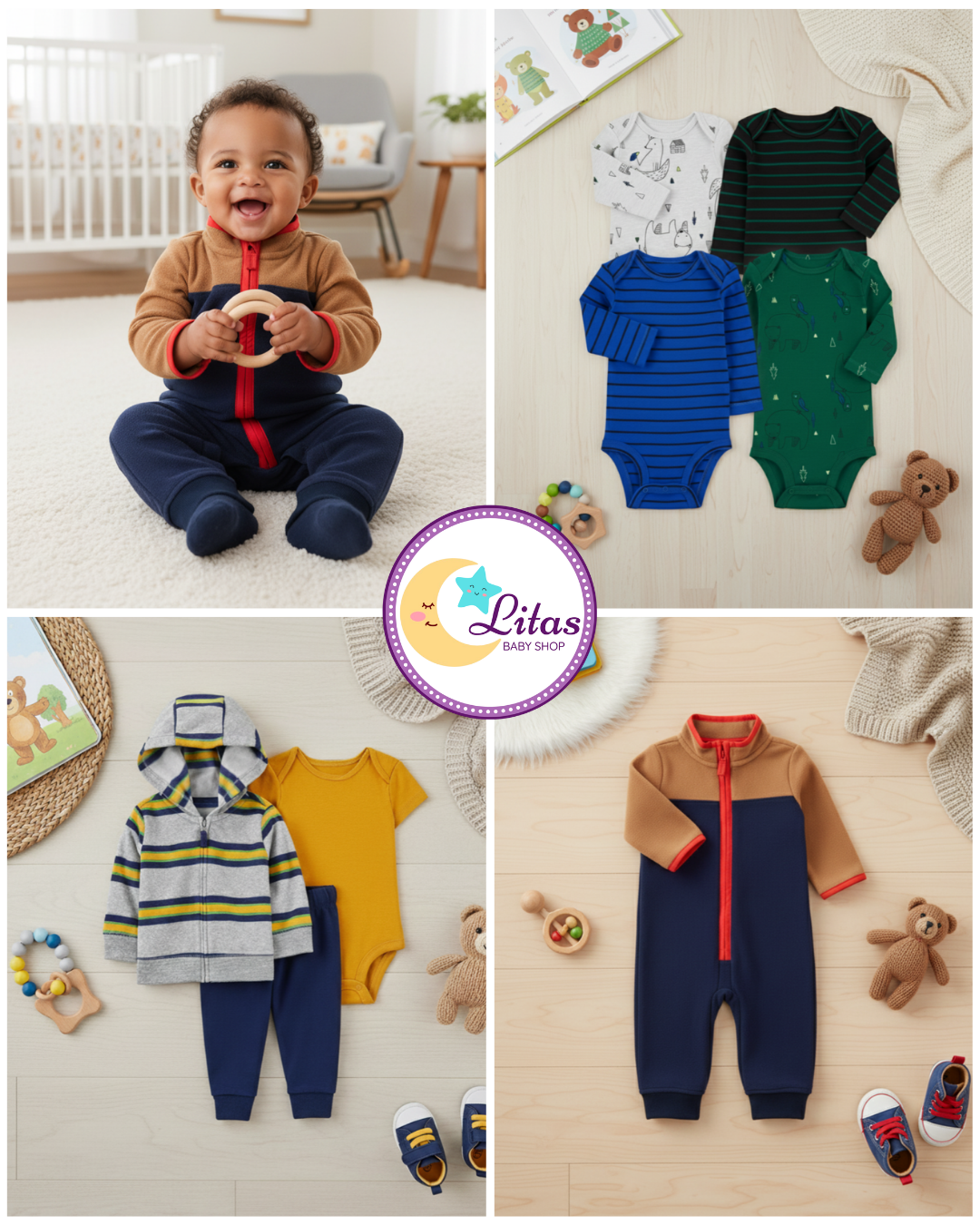 💙 Baby Boy "Arctic Explorer" All-Carter’s Value Pack – 8-Piece Boutique Collection