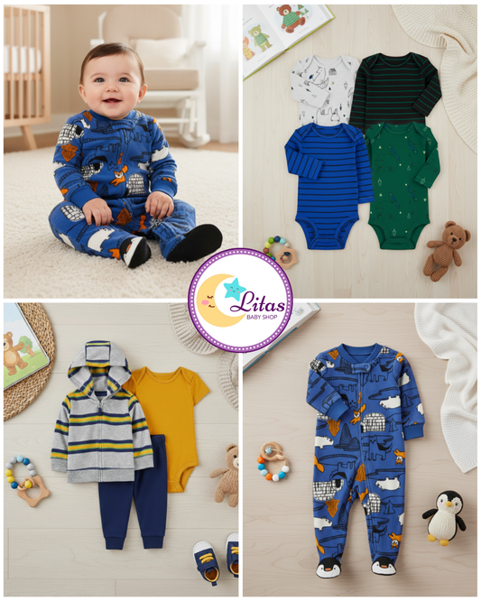 💙 Baby Boy "Polar Friends" All-Carter’s Value Pack – 8-Piece Boutique Collection