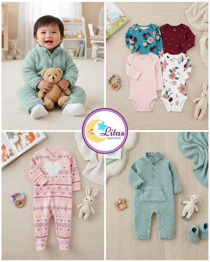 🌸 Baby Girl "Sage & Blossom" All-Carter’s Value Pack – 6-Piece Boutique Collection
