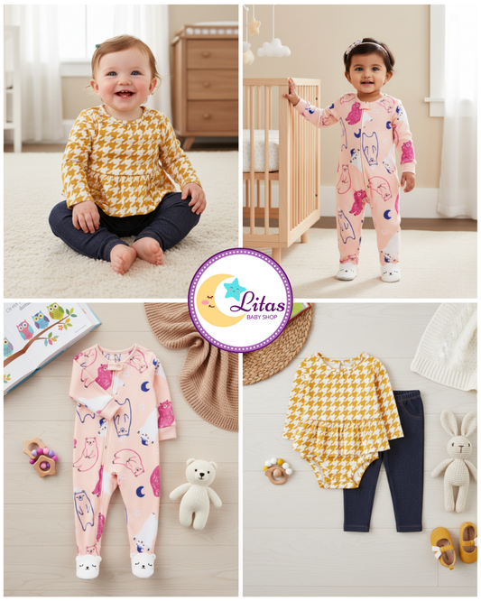 🌸 Baby Girl "Polar Pals" All-Carter’s Value Pack – 3-Piece Boutique Collection