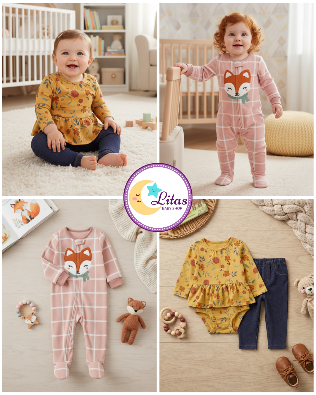 🌸 Baby Girl "Autumn Fields" All-Carter’s Value Pack – 3-Piece Boutique Collection