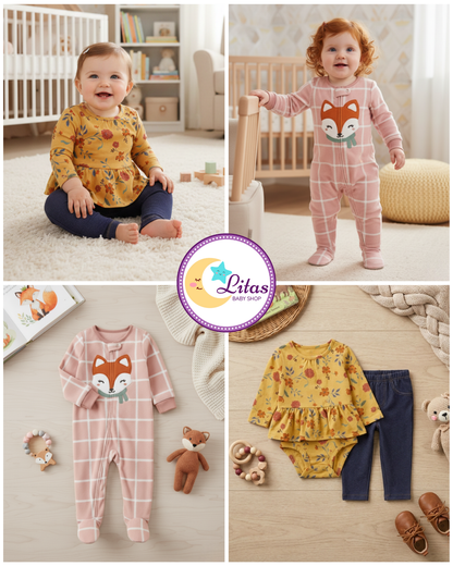 🌸 Baby Girl "Autumn Fields" All-Carter’s Value Pack – 3-Piece Boutique Collection