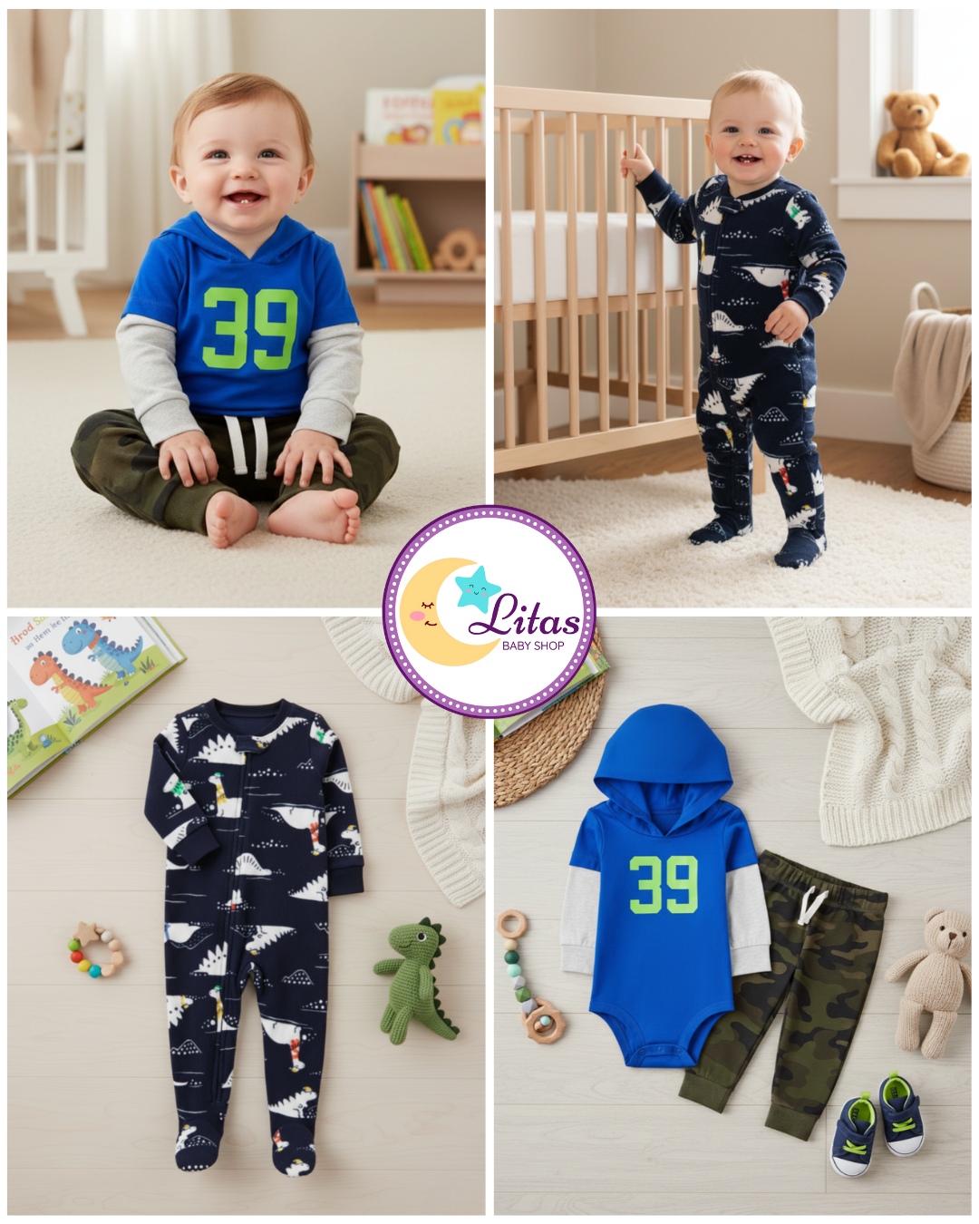 💙 Baby Boy "Arctic Game" All-Carter’s Value Pack – 3-Piece Boutique Collection